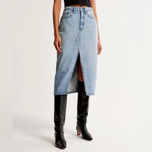 Abercrombie & Fitch Denim Midi Skirt